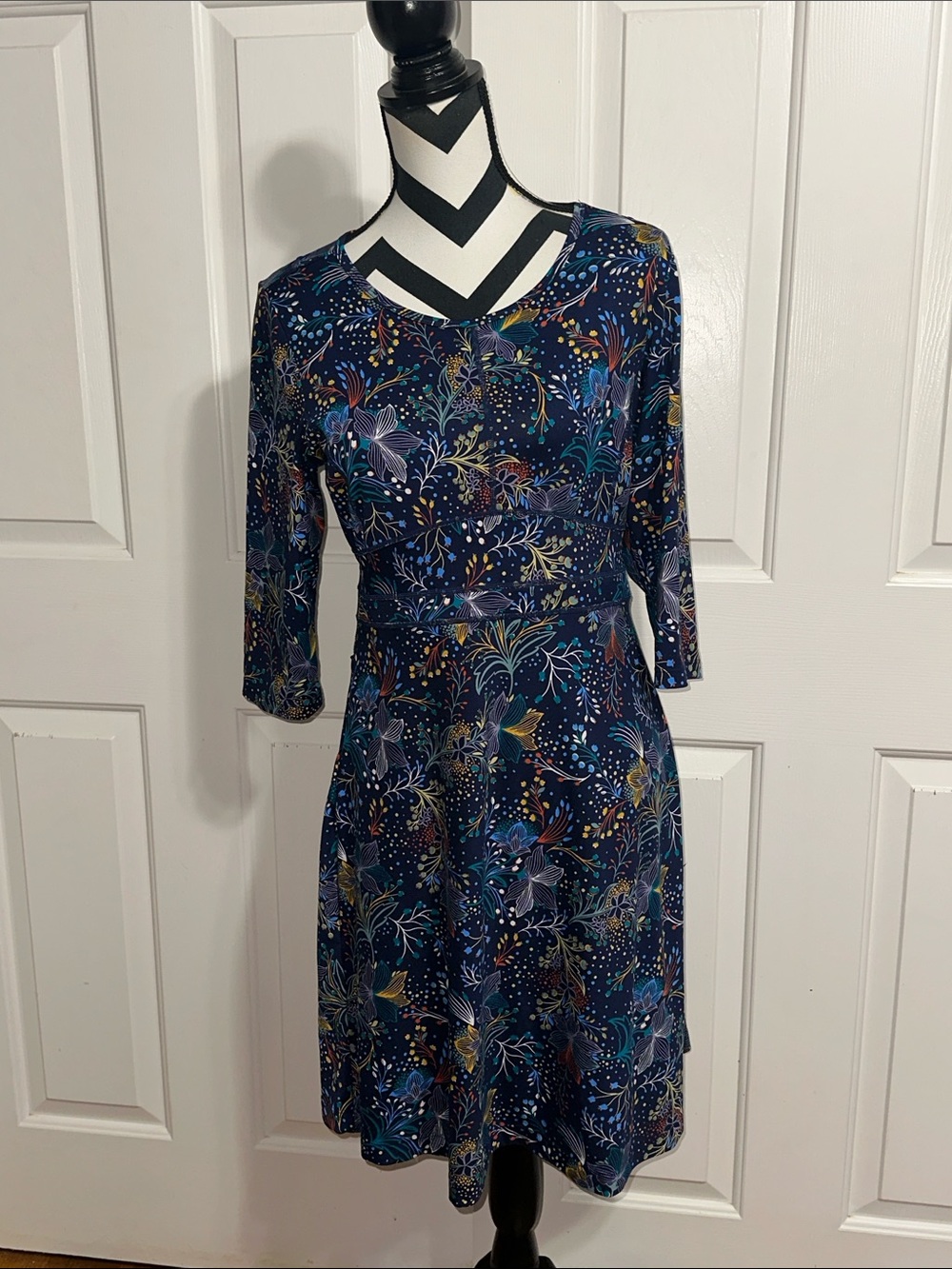 Title Nine Navy Floral Fit & Flare Dress